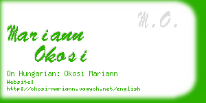 mariann okosi business card